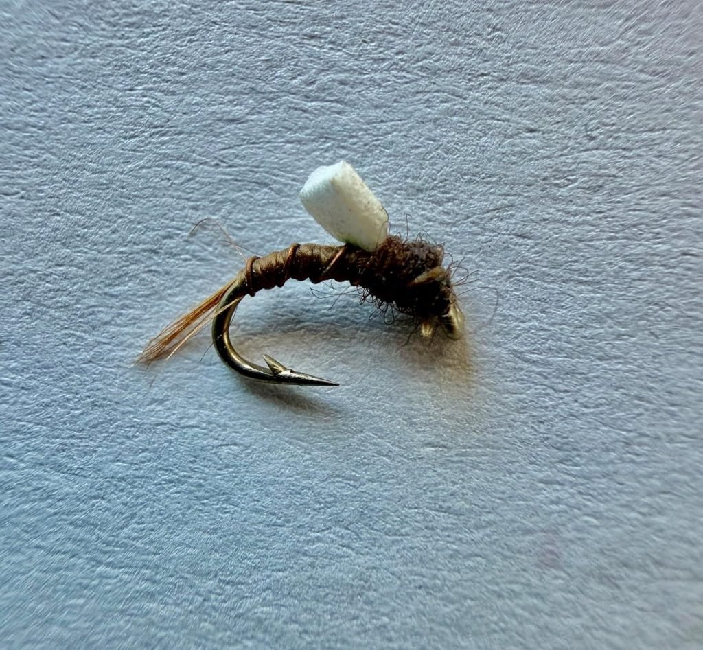 Brown Chocolate Thunder trout fly, size 20