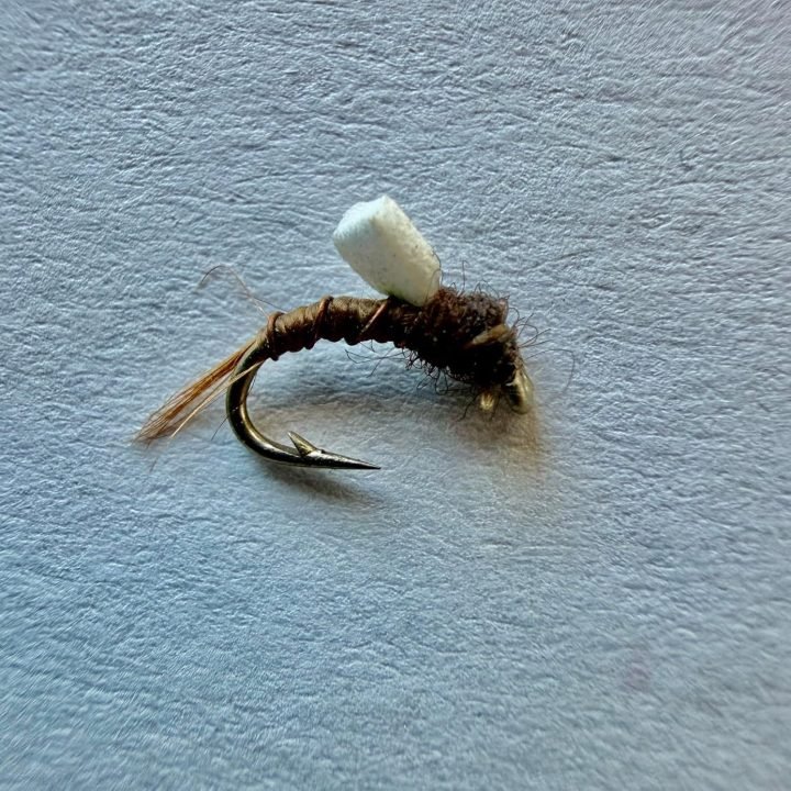 Brown Chocolate Thunder trout fly, size 20